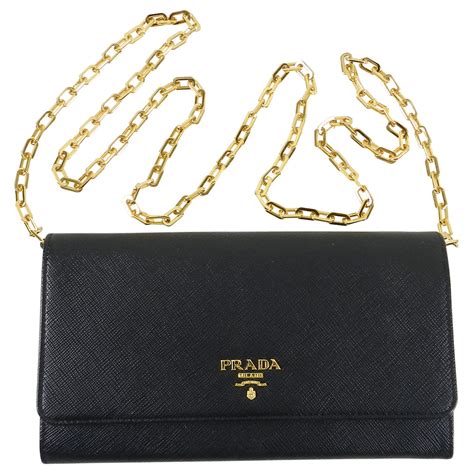 prada leather wallet on a chain